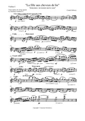 Girl With Hair Flax ('La fille aux cheveux de lin') transcription for string quartet (Violino I)