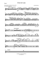 Moonlight (Clair de Lune) transcription for flute and string quartet (Flute)