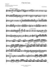 Moonlight (Clair de Lune) transcription for flute and string quartet (Violin II)