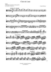 Moonlight (Clair de Lune) transcription for flute and string quartet (Viola)