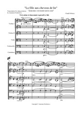 Girl With Hair Flax (La fille aux cheveux de lin) transcription for string orchestra